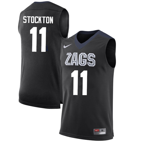 Men #11 David Stockton Gonzaga Bulldogs College Basketball Jerseys-Black
